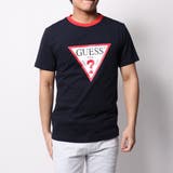 NVY | [GUESS] TRIANGLE LOGO TEE | GUESS【MEN】