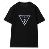 BLK | [GUESS] Denim Emboss Triangle Tee | GUESS【MEN】