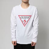WHT | [GUESS] TRIANGLE LOGO L/S TEE | GUESS【MEN】