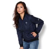 NVY | [GUESS] LADIES WOVEN BOMBER JACKET | GUESS【WOMEN】