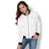 WHT | [GUESS] LADIES WOVEN BOMBER JACKET | GUESS【WOMEN】