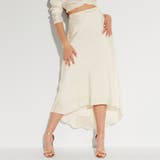 G022 | [GUESS] Evolette Bias Cut Midi Skirt | GUESS【WOMEN】