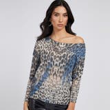 P76Y | [GUESS] Animalier Print Sweater | GUESS OUTLET【WOMEN】