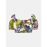 P86X | [GUESS] Eco Mayara Linen Cropped Top | GUESS【WOMEN】