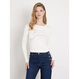 G012 | [GUESS] OLIVE Logo Rn Ls Sweater | GUESS【WOMEN】