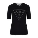 JBLK | [GUESS] KAYLA Logo Rn Ss Sweater | GUESS【WOMEN】