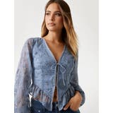 [GUESS] LS Seiah Tie Front Top 長袖シャツ | GUESS【WOMEN】 | 詳細画像8 