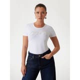 G011 | [GUESS] CN Ss Logo Segquins Tee | GUESS【WOMEN】