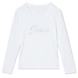G011 | [GUESS] CN Ls Embro Script Logo Tee | GUESS【WOMEN】