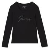 JBLK | [GUESS] CN Ls Embro Script Logo Tee | GUESS【WOMEN】