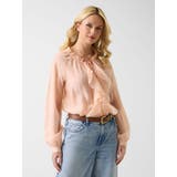 G6L1 | [GUESS] MAELYS Ruffled Blouse | GUESS【WOMEN】