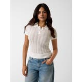 G1O6 | [GUESS]VIENNA Pointelle Polo ポロシャツ ニット | GUESS【WOMEN】