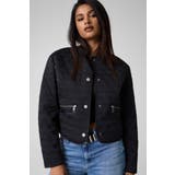 JBLK | [GUESS] EDITH Logo Quilted Jacket | GUESS【WOMEN】