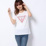 TWHT | [GUESS] PEARLS TRIANGLE LOGO TEE | GUESS【WOMEN】