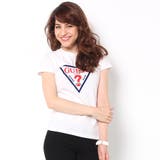 WHT | [GUESS] LADIES S/S TRIANGLE LOGO TEE | GUESS【WOMEN】