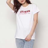 WHT | [GUESS] CHENILLE LOGO S/S TEE | GUESS【WOMEN】