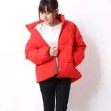 RED | [GUESS] TRIANGLE LOGO DOWN JACKET | GUESS【WOMEN】