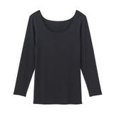 ブラック | グンゼ キレイラボ Fitte フィッテ 完全無縫製 綿混 8分袖インナー | GUNZE