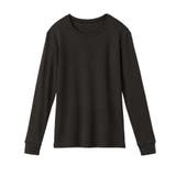 ブラック | ファイヤーアセドロン 裏起毛であたたかい ラウンドネック長袖 | GUNZE