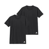 ブラック | adidas アディダス クルーネックTシャツ | GUNZE
