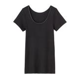 ブラック | CFA/シーファー やわらか保湿 2分袖インナー | GUNZE 