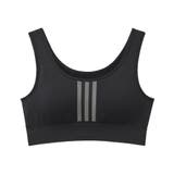 ブラック | adidasシームレス スポーツブラAP7155ハーフトップ 吸汗速乾 | GUNZE 