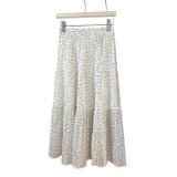 ホワイト | 花柄レースプリーツ ロングスカート体型カバー | HAMOONDE