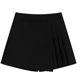 ブラック | スカート風ショートパンツ レディース 韓国風 ハイウエスト 美脚 | HAMOONDE