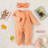 オレンジ | ロンパース ベビー服 フリルロンパース | HANAHANA