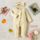 ベージュ | ロンパース ベビー服 フリルロンパース | HANAHANA