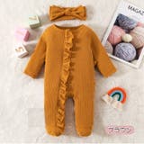 ブラウン | ロンパース ベビー服 フリルロンパース | HANAHANA