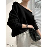 ブラック | ニット トップス セーター | HANAHANA