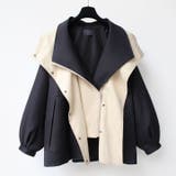 ブラック | モッズコート バイカラー アウター | HANAHANA