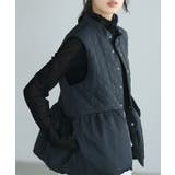 ブラック | 女性らしくアップデート。ファイバーダウンペプラムベスト ベスト ダウン | HAPPY急便 by VERITA.JP