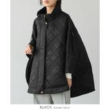 ブラック | いつもと違うアウター見つけた。ソフトタフタキルティングポンチョ ポンチョ ケーブ | HAPPY急便 by VERITA.JP