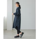 ネイビー | 着心地抜群、大人のデイリーウエア。カットコールボンディングシャツワンピ | HAPPY急便 by VERITA.JP
