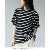 ブラック×オフホワイト | 大人女子のカジュアルスタイル。ボーダーパフスリーブトップス カットソー tシャツ | HAPPY急便 by VERITA.JP