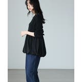 ふっくらシルエットで体型カバー。ペプラム切替バルーントップス カットソー ロンT | HAPPY急便 by VERITA.JP | 詳細画像12 