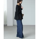 ふっくらシルエットで体型カバー。ペプラム切替バルーントップス カットソー ロンT | HAPPY急便 by VERITA.JP | 詳細画像13 