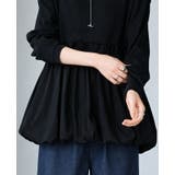 ふっくらシルエットで体型カバー。ペプラム切替バルーントップス カットソー ロンT | HAPPY急便 by VERITA.JP | 詳細画像14 