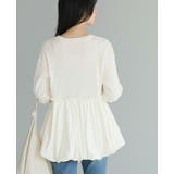 ふっくらシルエットで体型カバー。ペプラム切替バルーントップス カットソー ロンT | HAPPY急便 by VERITA.JP | 詳細画像8 