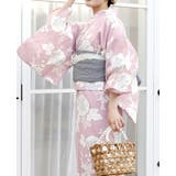 朝顔ピンク | 簡単!1人で着れる綿麻セパレート浴衣2点セット セパレート浴衣 浴衣セット | HAPPY急便 by VERITA.JP