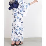 朝顔ブルー | 簡単!1人で着れる綿 変わり織生地 セパレート浴衣2点セット | HAPPY急便 by VERITA.JP