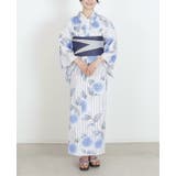 紫陽花ブルー | 簡単!1人で着れる綿 変わり織生地 セパレート浴衣2点セット | HAPPY急便 by VERITA.JP