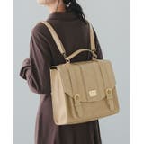 ベージュ(4589985178929) | 英国感漂うレトロデザイン。デコラティブサッチェル リュック ショルダー | HAPPY急便 by VERITA.JP