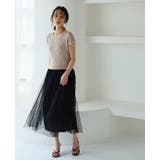 ベージュ×ブラック | 1枚でコーデが完成。ニット&チュールドッキング半袖ワンピ ワンピース 春ワンピ | HAPPY急便 by VERITA.JP