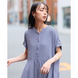 スモーキーブルー | 楽に着れる、大人可愛いワンピ。ダブルガーゼギャザー半袖ワンピ ワンピース ワンピ | HAPPY急便 by VERITA.JP