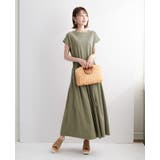 カーキ | 素肌に嬉しいコットン100％。ウエストリボンロングワンピ ワンピース ワンピ | HAPPY急便 by VERITA.JP