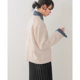 柔らかニットにデニムでカジュアルダウン。デニムMIXニットカーディガン カーデ | HAPPY急便 by VERITA.JP | 詳細画像18 