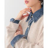 柔らかニットにデニムでカジュアルダウン。デニムMIXニットカーディガン カーデ | HAPPY急便 by VERITA.JP | 詳細画像20 